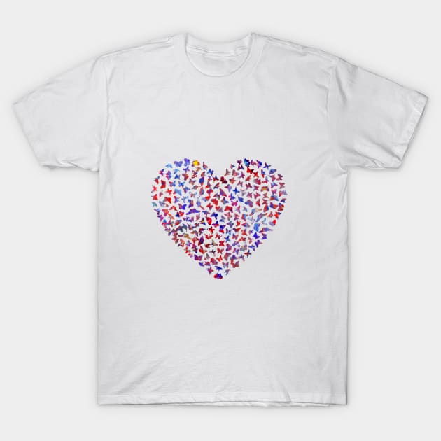 Butterflies in heart T-Shirt by RosaliArt